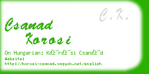 csanad korosi business card